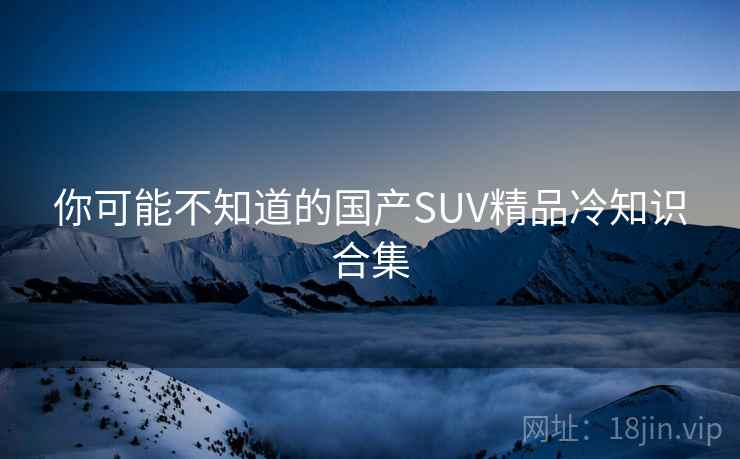 你可能不知道的国产SUV精品冷知识合集 你可能不知道的国产SUV精品冷知识合集